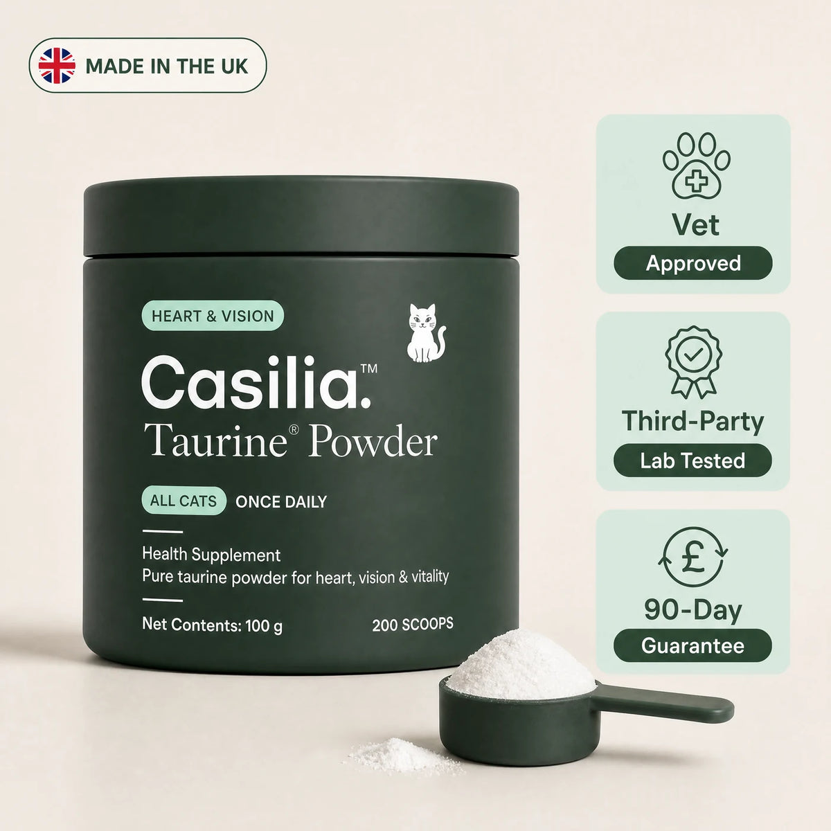 Casilia™ Taurine Supplement for cats, tub with 100 g powder