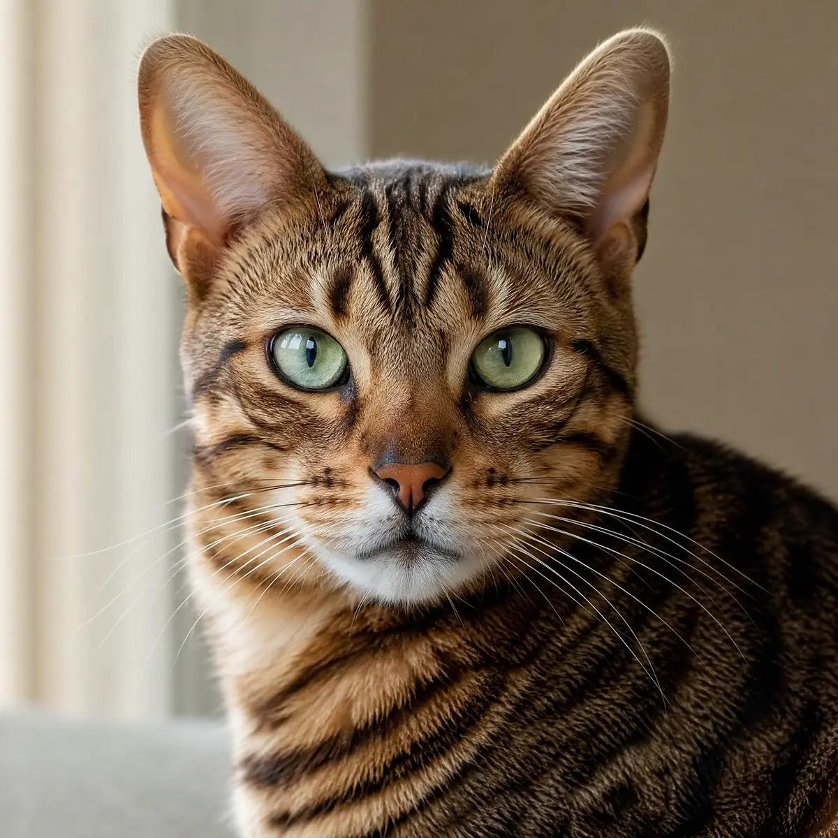 Month 3: a cat with a glossy coat and clear eyes